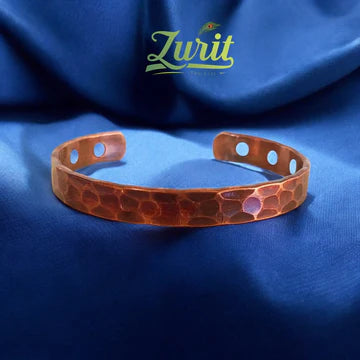 Premium Copper Magnetic Bracelet - Dark Hammered - Unisex