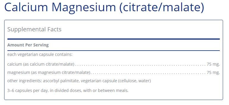 Calcium/Magnesium Citrate/Malate - 180 caps.