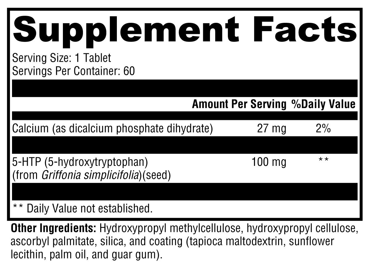 Control your appetite with 5-HTP-CR - 100mg - 60 tablets