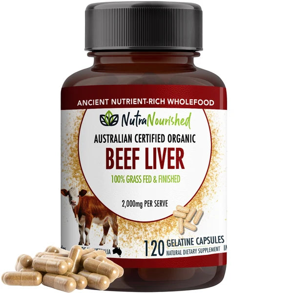 Beef Liver Australian Certified Organic 100% Grass Fed - 120 caps.