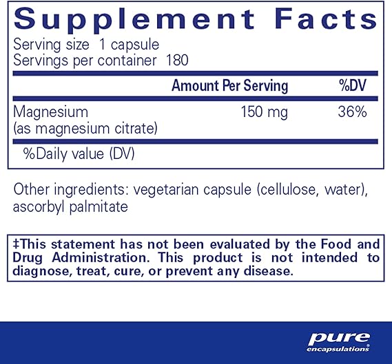 Magnesium Citrate - 90 caps. (Exp. 10/25 only 2 left)