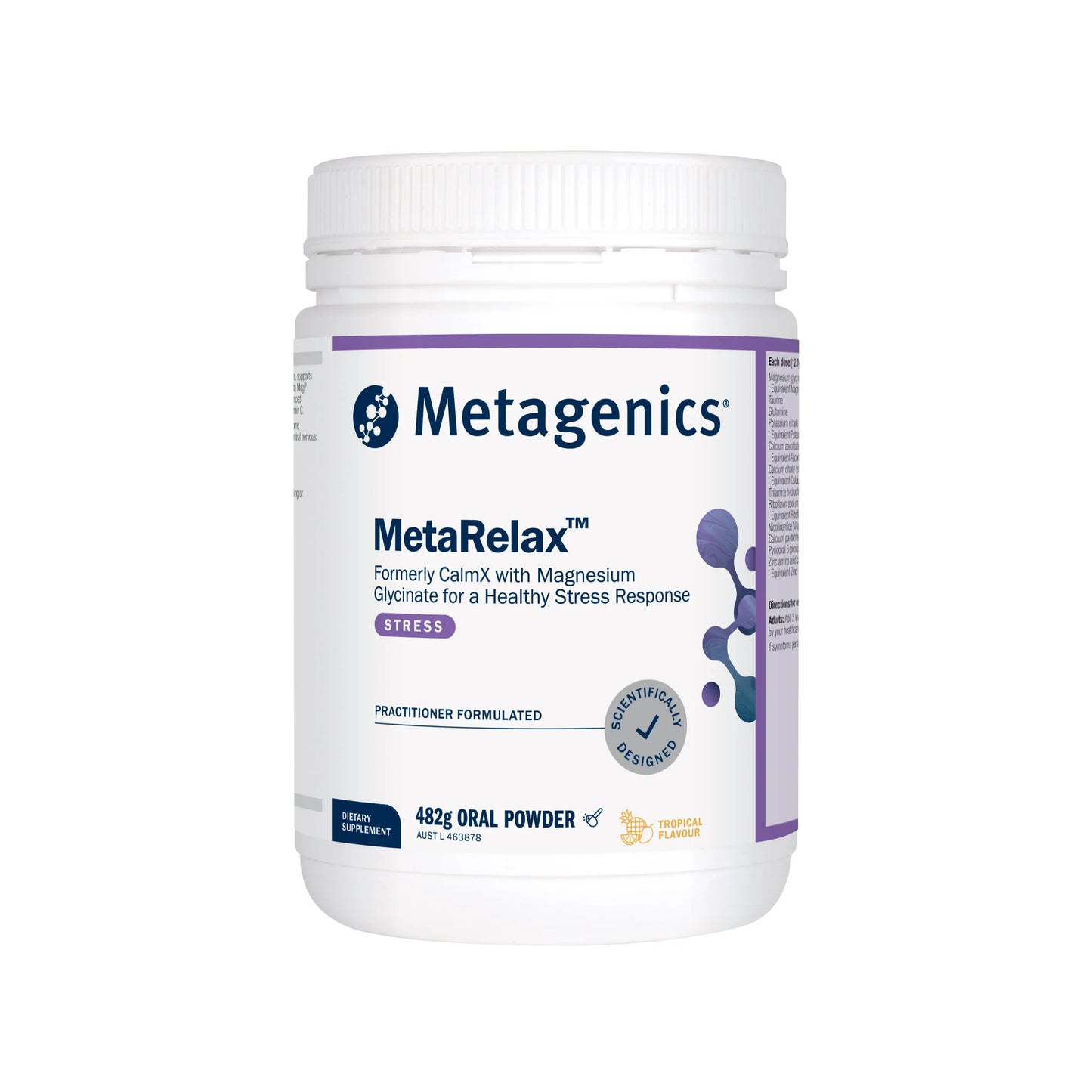 MetaRelax Powder Raspberry or Tropical Flavour  - 482 g