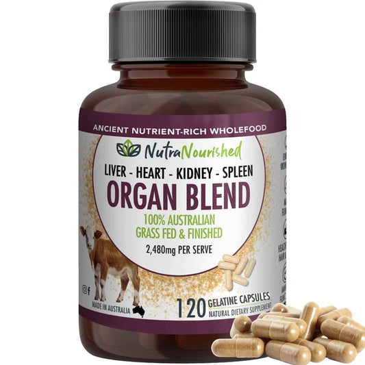 Organ Blend - Liver - Heart - Kidney - Spleen - 100% Australian Grass Fed - 120 caps.