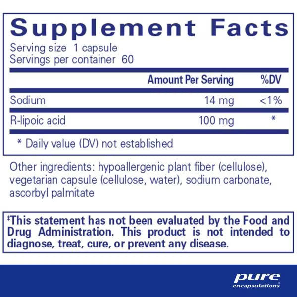 R-Lipoic Acid (Stabilized) 60 caps.
