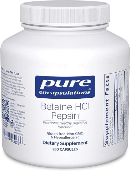 Boost Your Digestion with Betaine HCL Pepsin - 250 caps. (on backorder)